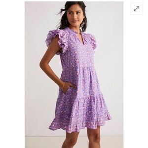 Vineyard Vines Tile Print Ruffle Dress
